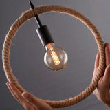 Minimalist Brown Geometric Pendulum Dining Room Light Fixture / Round