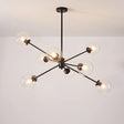 Minimalist Bubble Glass Chandelier - 8-Light Pendant Lamp With Sleek Sputnik Design Black