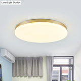 Minimalist Circle Acrylic Led Gold Ceiling Lamp - 15’/19’ Flushmount