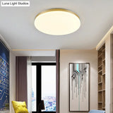 Minimalist Circle Acrylic Led Gold Ceiling Lamp - 15’/19’ Flushmount