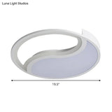 Minimalist Circle Led Ceiling Light - White Acrylic Warm/White/3 Color Options 16’/19.5’ Wide