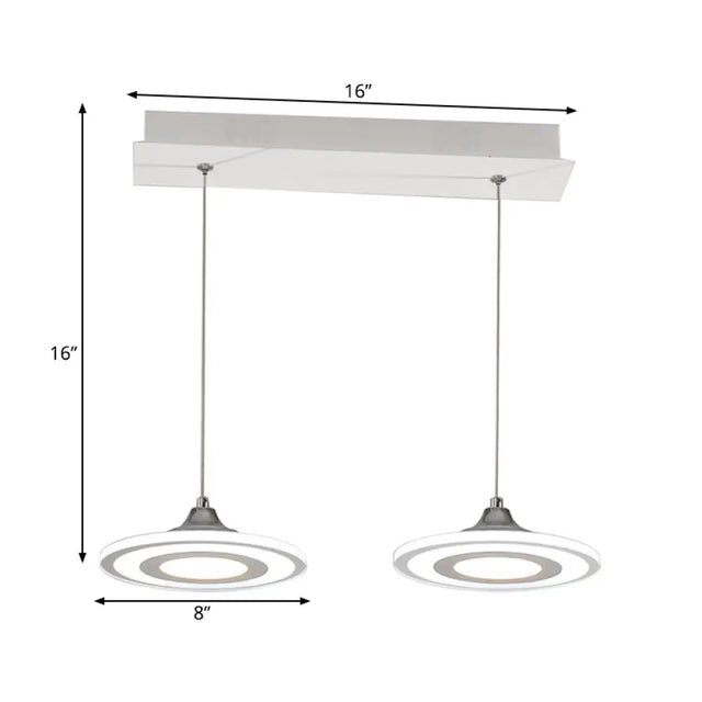 Modern Circle Pendant Led Hanging Lamp For Dining Room Island With Acrylic Shade In Warm/White Light