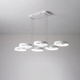 Minimalist Circular Metal Pendant Chandelier - White 3/6 Hanging Lights for Dining Room 6 / White