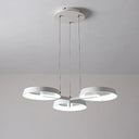 Minimalist Circular Metal Pendant Chandelier - White 3/6 Hanging Lights for Dining Room 3 / White
