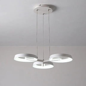 Minimalist Circular Metal Pendant Chandelier - White 3/6 Hanging Lights for Dining Room 3 / White