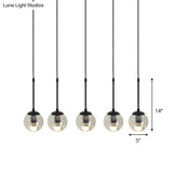 Minimalist Clear Glass Black Pendant Light With Clustered Globes - Industrial Hanging Lamp Kit