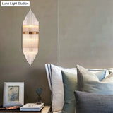Minimalist Clear Glass Sconce Light With Gold Finish - 2/3 Lights Indoor Wall Lighting
