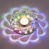 Minimalist Clear Led Flower Crystal Flush Mount Fixture / 9W Multi Color