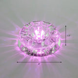 Minimalist Clear Led Flush Mount Fixture For Hallway - Floral Crystal Lighting / Purple