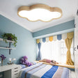 Minimalist Cloud-Themed Beige Ceiling Light For Kindergarten Wood