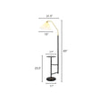 Minimalist Cone Floor Lamp With Pleated Fabric Shade Tray And Marble Base Black