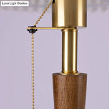 Minimalist Cone Pleated Fabric Nightstand Lamp With Pull Chain - White 1-Light Table Light For