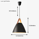 Minimalist Conical Pendant Lighting Fixture For Dining Room - Metal Hanging Lamp