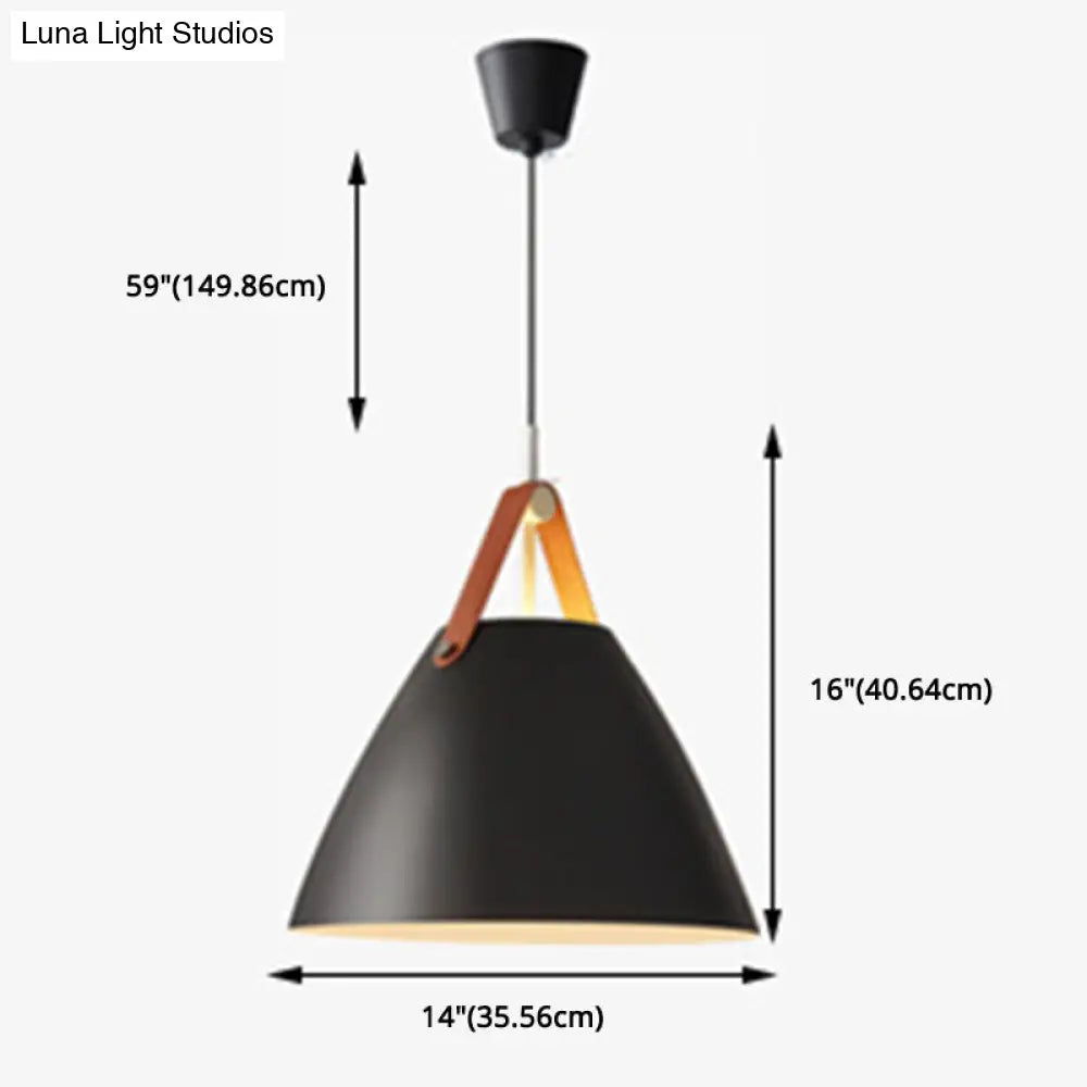 Minimalist Conical Pendant Lighting Fixture For Dining Room - Metal Hanging Lamp