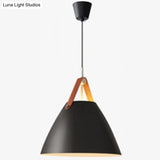 Minimalist Conical Pendant Lighting Fixture For Dining Room - Metal Hanging Lamp