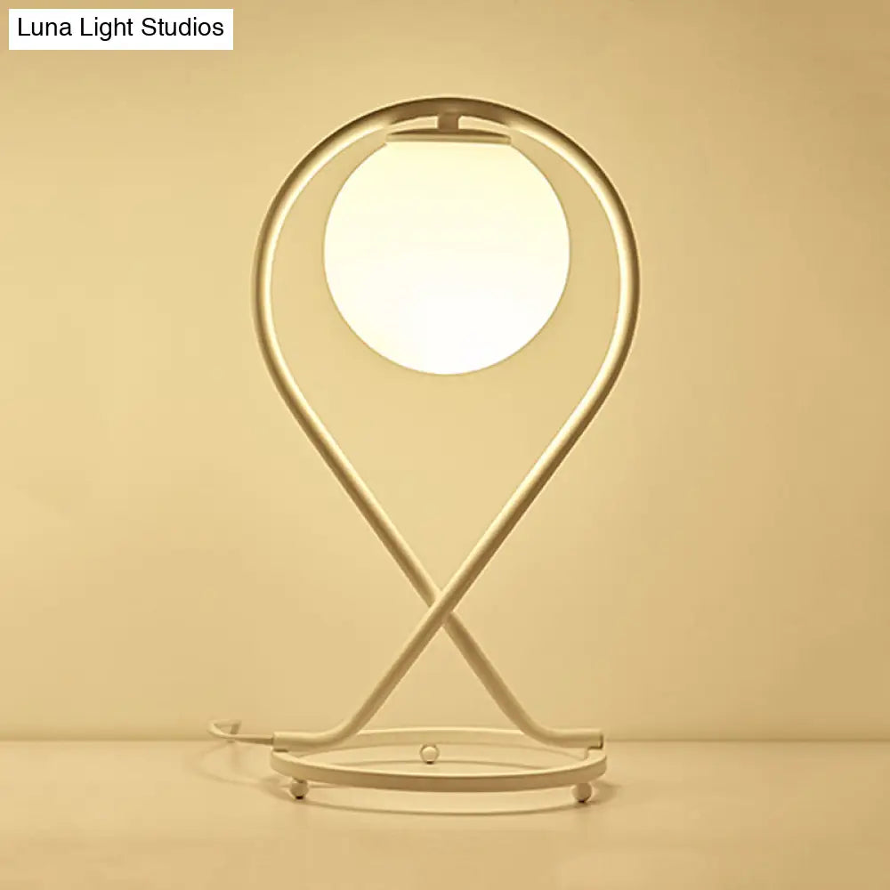 Minimalist Crossed Linear Nightstand Lamp - 1 Light White/Black Finish For Bedroom