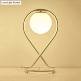 Minimalist Crossed Linear Nightstand Lamp - 1 Light White/Black Finish For Bedroom