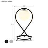 Minimalist Crossed Linear Nightstand Lamp - 1 Light White/Black Finish For Bedroom