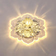 Minimalist Crystal Clear Led Floral Shade Flush Mount Light For Corridor / Warm