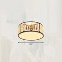 Minimalist Crystal Drum Ceiling Lamp - Bedroom Flush Mount Light Black / 12.5’