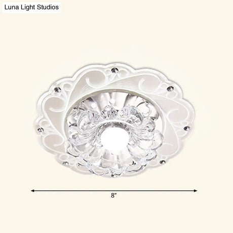 Minimalist Crystal Entryway Led Flush Mount – Blossom Lighting In Clear