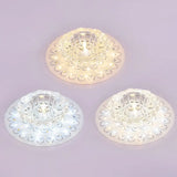 Minimalist Crystal Floral Led Flush Mount For Corridor Lighting Clear / Third Gear