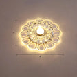 Minimalist Crystal Led Flush Mount Ceiling Light With Floral Design - Ideal For Foyer Clear Lamp /