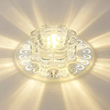 Minimalist Crystal Led Flush Mount Fixture For Hallway Clear Flower Lighting
