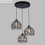 Minimalist Crystal Pendant Lamp With Hollowed-Out Dome Shape