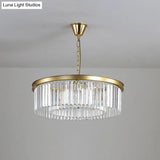 Minimalist Crystal Pendant Light Fixture - Black/Gold Round Design (4/12/16 Bulbs) For Restaurant
