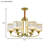 Minimalist Crystal Sputnik Chandelier Pendant Light - Gold Finish (3/6/8 Lights) For Living Room