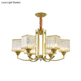 Minimalist Crystal Sputnik Chandelier Pendant Light - Gold Finish (3/6/8 Lights) For Living Room