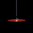 Minimalist Disk Pendant Lamp - Metallic Led Suspension Light Fixture For Decorative Diner Bars Red