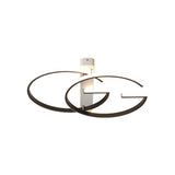 Minimalist Dual G-Shape Metal Led Ceiling Light In Warm/White Black Finish 18/21.5 Wide