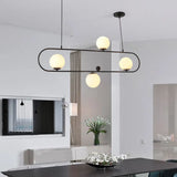 Minimalist Ellipse Pendant Light: Modern Glass Globe Ceiling Fixture For Living Room Island 4 /
