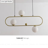 Minimalist Ellipse Pendant Light: Modern Glass Globe Ceiling Fixture For Living Room Island