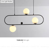 Minimalist Ellipse Pendant Light: Modern Glass Globe Ceiling Fixture For Living Room Island