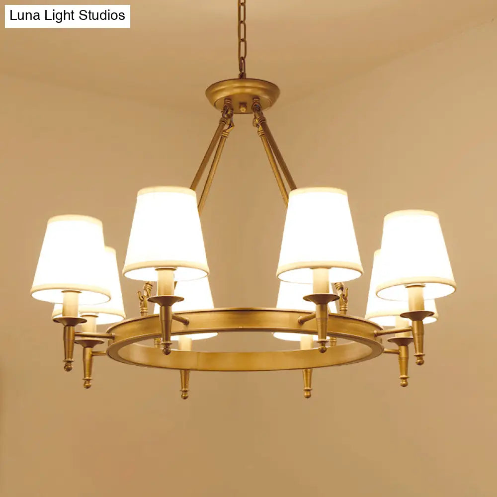 Minimalist Empire Shade Chandelier Light - 8 Heads Ceiling Lighting For Living Room