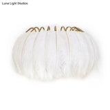 Minimalist Feather Shaded Wall Sconce Light Fixture For Living Room - Mount Lighting