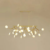 Minimalist Firefly Island Glass Lamp - 27-Bulb Suspended Lighting For Dining Room Gold / White