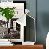 Minimalist Flared Table Light - 1 Metallic Reading Lamp In White/Black Finish