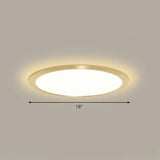 Minimalist Flat Led Flush Mount Ceiling Light For Bedroom - Acrylic Fixture Gold / 16’ Warm