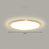 Minimalist Flat Led Flush Mount Ceiling Light For Bedroom - Acrylic Fixture Gold / 19.5’ Remote