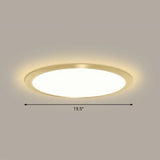 Minimalist Flat Led Flush Mount Ceiling Light For Bedroom - Acrylic Fixture Gold / 19.5’ Warm