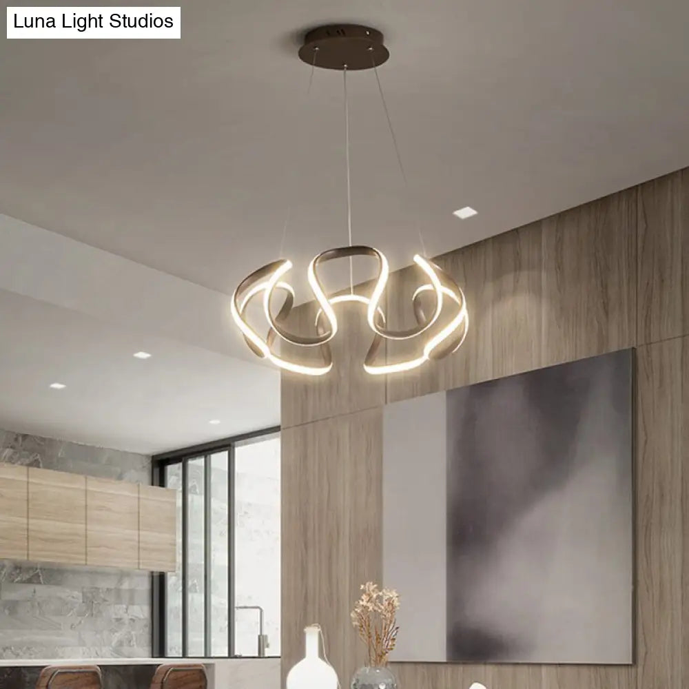 Minimalist Flower Chandelier: Acrylic Led Pendant Light For Living Room