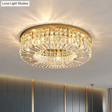 Minimalist Flush Light: Crystal Shade Bedroom Ceiling Lamp