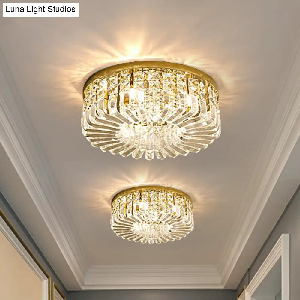 Minimalist Flush Light: Crystal Shade Bedroom Ceiling Lamp