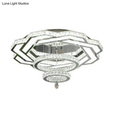 Minimalist Flush Mount Led Crystal Ring Light For Living Room Ceiling