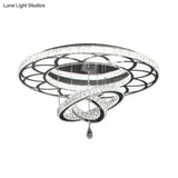 Minimalist Flush Mount Led Crystal Ring Light For Living Room Ceiling