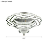 Minimalist Flush Mount Led Crystal Ring Light For Living Room Ceiling
